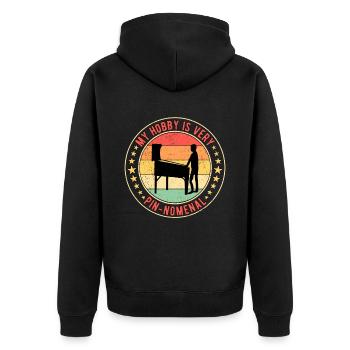 Pinball Pinball Player Pinomenal - Unisex Premium Organic Zip Hoodie - black - Back - Nico (187cm)