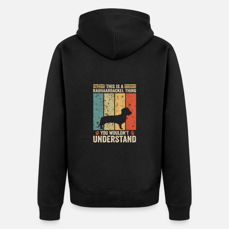C’est une chose de teckel à poil dur - Veste à capuche bio Premium Unisexe - noir
