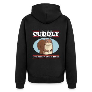 Cute Squirrel Grey Squirrel Squirrel Gift - Unisex Premium Organic Zip Hoodie - black - Back - Nico (187cm)