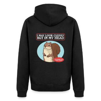 Cute Squirrel Squirrel Grey Squirrel Gift - Unisex Premium Organic Zip Hoodie - black - Back - Nico (187cm)