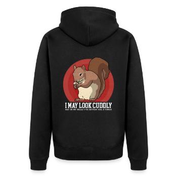 Cute Squirrel Squirrel Gift - Unisex Premium Organic Zip Hoodie - black - Back - Nico (187cm)
