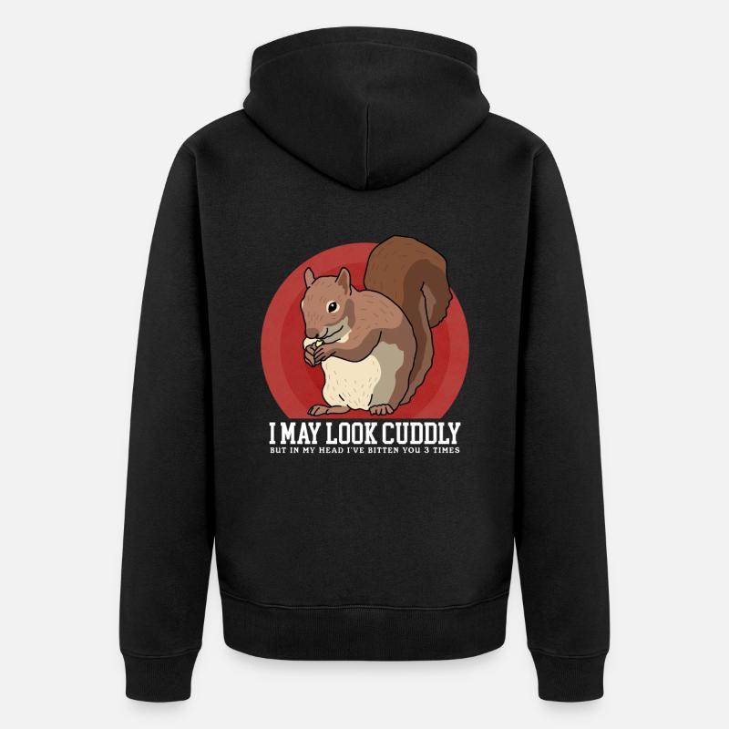 Mignon écureuil écureuil cadeau - Veste à capuche bio Premium Unisexe - noir