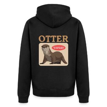 Loutre Loutre Cadeau Loutre de mer - Veste à capuche bio Premium Unisexe - noir - Dos - Nico (187cm)