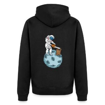 Astronaute Tronçonneuse Hommes Arboriculteur Bûcheron - Veste à capuche bio Premium Unisexe - noir - Dos - Nico (187cm)