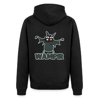 Vampir lustige dicke Fledermaus - Unisex Premium Bio Zip Hoodie - Schwarz - Hinten - Nico (187cm)