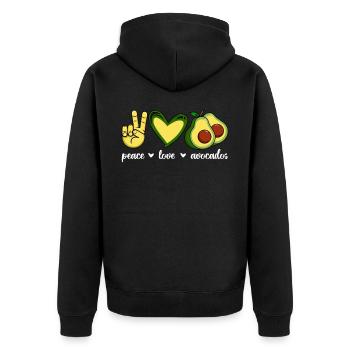 avocado herrenbekleidung avocado kostümkinder - Unisex Premium Bio Zip Hoodie - Schwarz - Hinten - Nico (187cm)