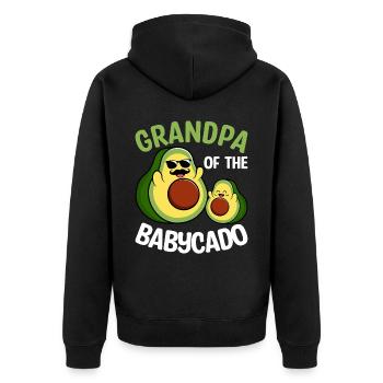 Grand-père de Babycado Guacamole Avocado Lover - Veste à capuche bio Premium Unisexe - noir - Dos - Nico (187cm)