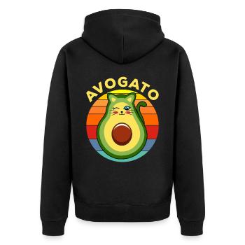 Avogato Guacamole - Unisex Premium Bio Zip Hoodie - Schwarz - Hinten - Nico (187cm)