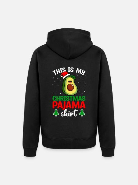 My Christmas Pajamas Avocado Guacamole - Unisex Premium Organic Zip Hoodie - black
