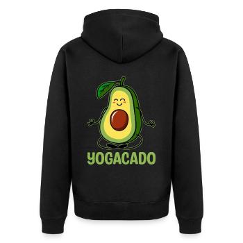 Yogacado Avocat Guacamole Amants Avocats - Veste à capuche bio Premium Unisexe - noir - Dos - Nico (187cm)