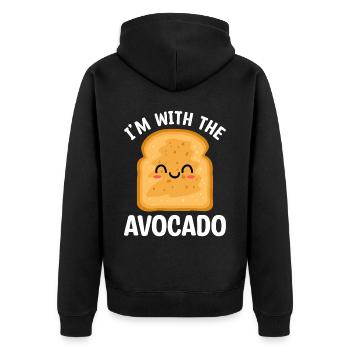 Je suis avec avocat guacamole amateur d’avocats - Veste à capuche bio Premium Unisexe - noir - Dos - Nico (187cm)