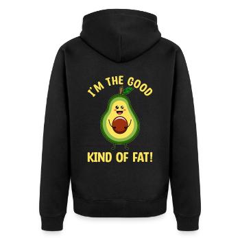 Good type of fats - Unisex Premium Organic Zip Hoodie - black - Back - Nico (187cm)