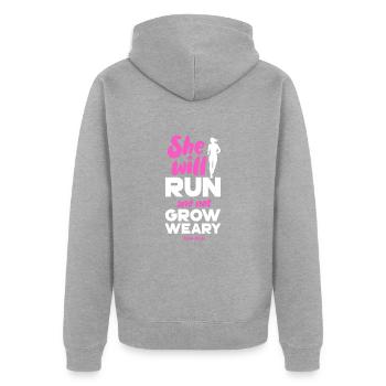 Laufen - Unisex Premium Bio Zip Hoodie - Grau meliert - Hinten - Nico (187cm)
