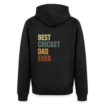 Cricket Dad Papa Player sport - Unisex Premium Organic Zip Hoodie - black - Back - Nico (187cm)