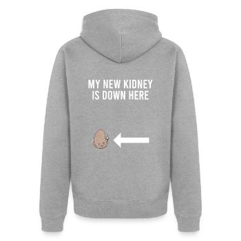 New Kidney Transplant Dialysis - Unisex Premium Organic Zip Hoodie - heather grey - Back - Nico (187cm)