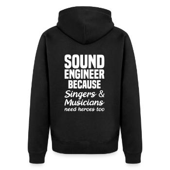 Ingénieur du son Technicien du son Musique - Veste à capuche bio Premium Unisexe - noir - Dos - Nico (187cm)