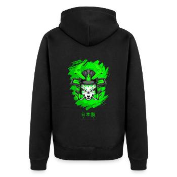 Kitsun Vaporwave Japonais Kami Vaporwave Kitsune - Veste à capuche bio Premium Unisexe - noir - Dos - Nico (187cm)