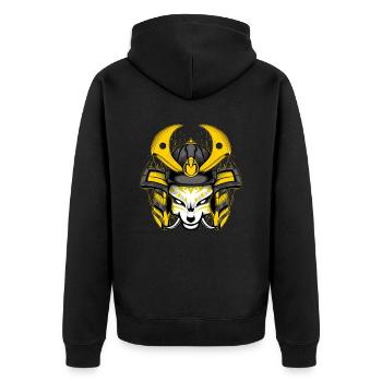 Kitsun Vaporwave Japonais Kami Vaporwave Kitsune - Veste à capuche bio Premium Unisexe - noir - Dos - Nico (187cm)