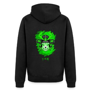 Kitsun Vaporwave Japonais Kami Vaporwave Kitsune - Veste à capuche bio Premium Unisexe - noir - Dos - Nico (187cm)
