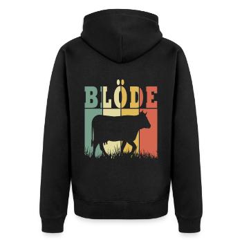 Kuh Kühe Rind Bauernhof Landwirt Geschenk - Unisex Premium Bio Zip Hoodie - Schwarz - Hinten - Nico (187cm)