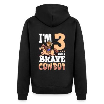 J’ai 3 ans - Boy Cowboy - Veste à capuche bio Premium Unisexe - noir - Dos - Nico (187cm)