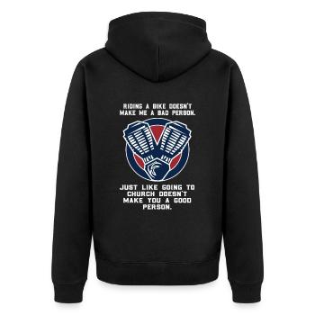 Motorcycle Gift Motorsport Racer Motorbike Biker - Unisex Premium Organic Zip Hoodie - black - Back - Nico (187cm)
