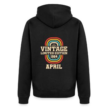 59th birthday April Vintage 1964 Vintage - Unisex Premium Organic Zip Hoodie - black - Back - Nico (187cm)