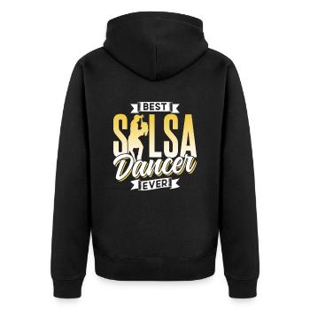 Best Salsa Dancer Ever Dancing Dance Hobby - Unisex Premium Organic Zip Hoodie - black - Back - Nico (187cm)
