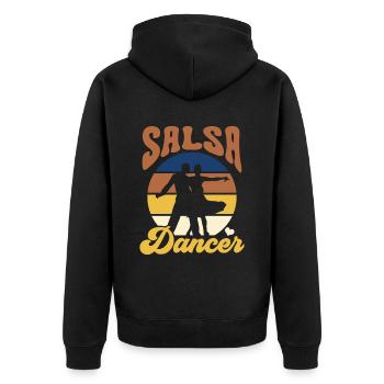 Salsa Tänzer Tanzen Hobby Tanz - Unisex Premium Bio Zip Hoodie - Schwarz - Hinten - Nico (187cm)