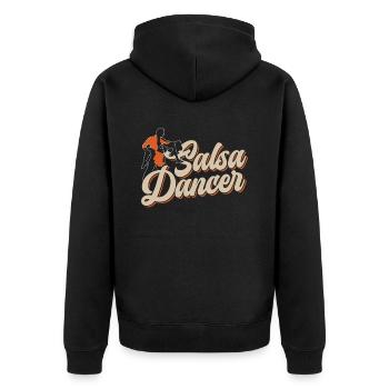 Salsa Tänzer Hobby Tanz Tanzen - Unisex Premium Bio Zip Hoodie - Schwarz - Hinten - Nico (187cm)