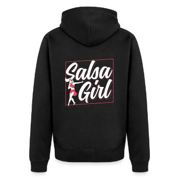 Salsa Mädchen Mama Tanzen Tänzer Tanz Hobby - Unisex Premium Bio Zip Hoodie - Schwarz - Hinten - Nico (187cm)