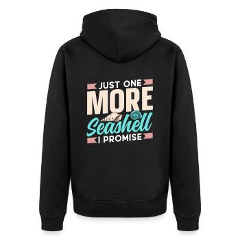 Nur Noch Eine Muschel Ich Verspreche Es Muscheln - Unisex Premium Bio Zip Hoodie - Schwarz - Hinten - Nico (187cm)