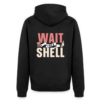 Wait I see a shell collecting shells - Unisex Premium Organic Zip Hoodie - black - Back - Nico (187cm)