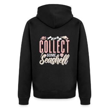 Let's collect shells Shell Shell Collector - Unisex Premium Organic Zip Hoodie - black - Back - Nico (187cm)