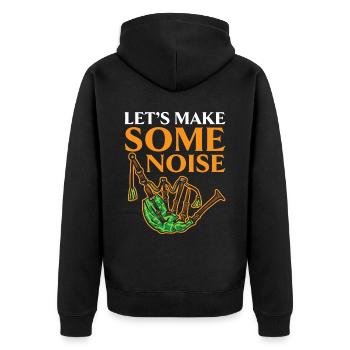 Let's make some noise Instrument Musician Dud - Unisex Premium Organic Zip Hoodie - black - Back - Nico (187cm)