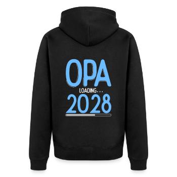Opa Loading 2028 Babyankündigung Geburt Schwangers - Unisex Premium Bio Zip Hoodie - Schwarz - Hinten - Nico (187cm)
