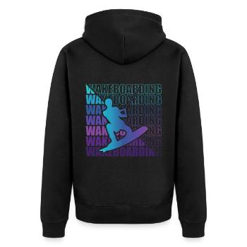 Wakeboard Wakeboarder Wakeboarding Freestyle DNA - Unisex Premium Organic Zip Hoodie - black - Back - Nico (187cm)