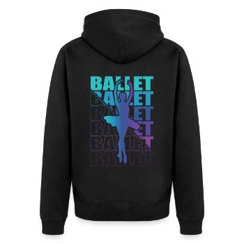 Ballett, Ballerina, Girl, Mädchen, Tanzen - Unisex Premium Bio Zip Hoodie - Schwarz - Hinten - Nico (187cm)