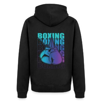 Boxen Martial Arts Boxing Box Club Boxer - Unisex Premium Bio Zip Hoodie - Schwarz - Hinten - Nico (187cm)