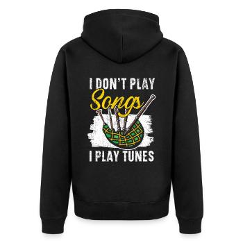 I don't play songs I play melodies music - Unisex Premium Organic Zip Hoodie - black - Back - Nico (187cm)