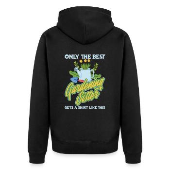 Hobbygärtner Garten Schwester - Unisex Premium Bio Zip Hoodie - Schwarz - Hinten - Nico (187cm)