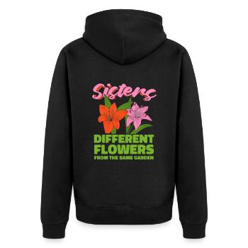 Hobbygärtner Garten Schwester - Unisex Premium Bio Zip Hoodie - Schwarz - Hinten - Nico (187cm)