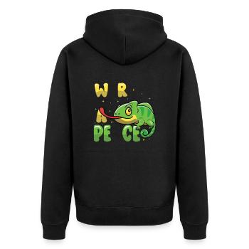 Caméléon de la Paix, Mouvement pour la Paix - Veste à capuche bio Premium Unisexe - noir - Dos - Nico (187cm)