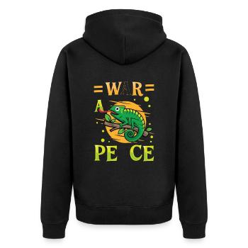 Peace Cameleon, mouvement pour la paix - Veste à capuche bio Premium Unisexe - noir - Dos - Nico (187cm)