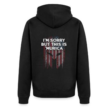 Tut mir leid, aber das ist Murica lustiger 4. Juli Humor - Unisex Premium Bio Zip Hoodie - Schwarz - Hinten - Nico (187cm)