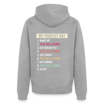 Funny Bell Chimes Players Bell Chimes Music Lovers - Unisex Premium Organic Zip Hoodie - heather grey - Back - Nico (187cm)