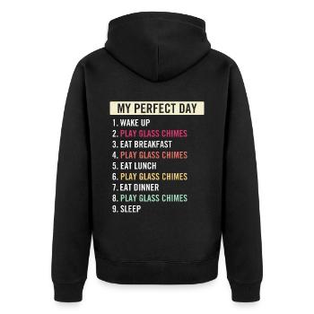 Funny Glass Chimes Players Glass Chimes Lovers - Unisex Premium Bio Zip Hoodie - Schwarz - Hinten - Nico (187cm)