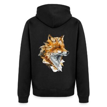 Géométrique Fox Head Abstract Polygonal Wild Animal - Veste à capuche bio Premium Unisexe - noir - Dos - Nico (187cm)