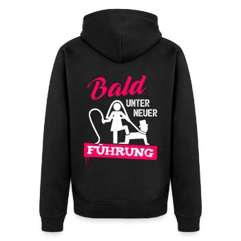 Junggesellenabschied Bräutigam T-Shirt JGA Männer - Unisex Premium Bio Zip Hoodie - Schwarz - Hinten - Nico (187cm)