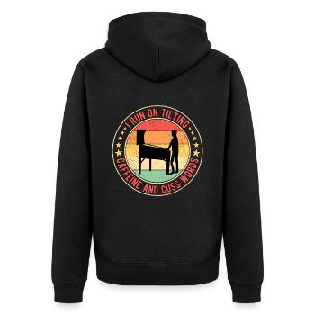 Pinball Pinball Player - Unisex Premium Organic Zip Hoodie - black - Back - Nico (187cm)